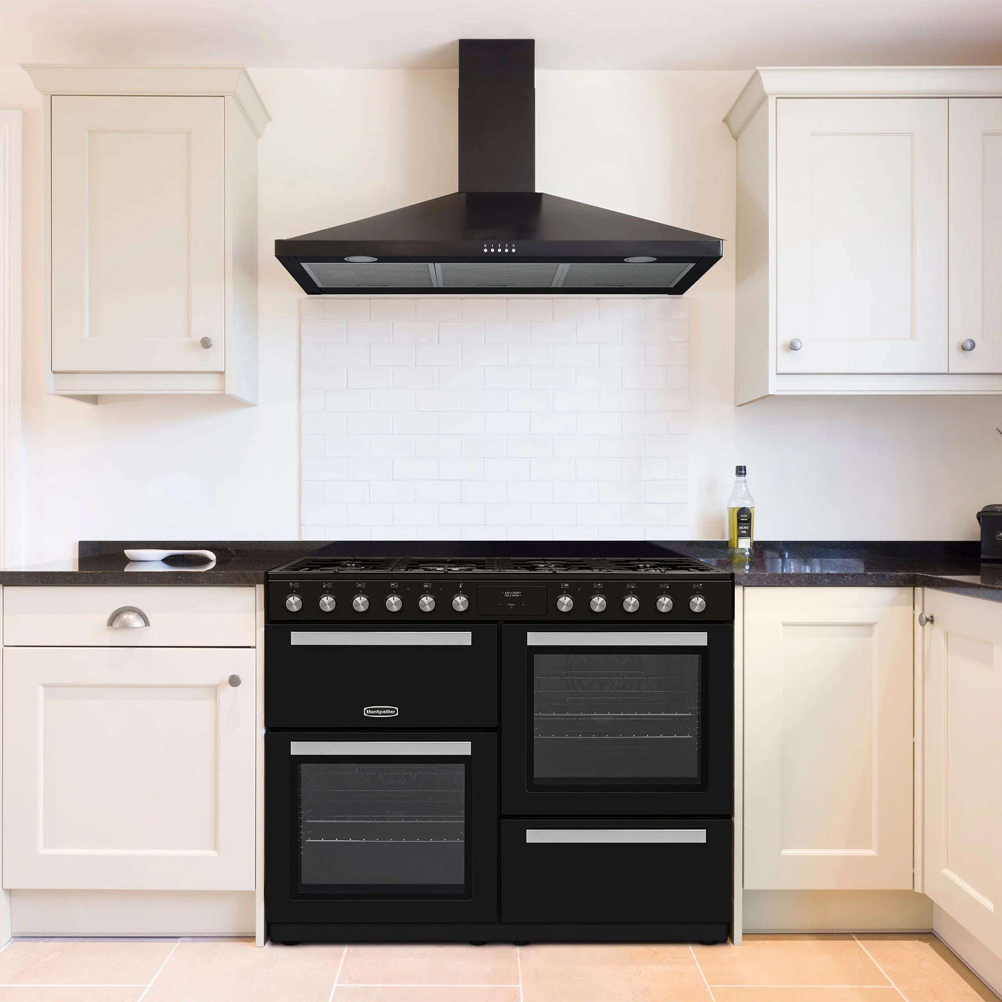 Montpellier MDFRC100K 100cm Dual Fuel Range Cooker Black - Image 2