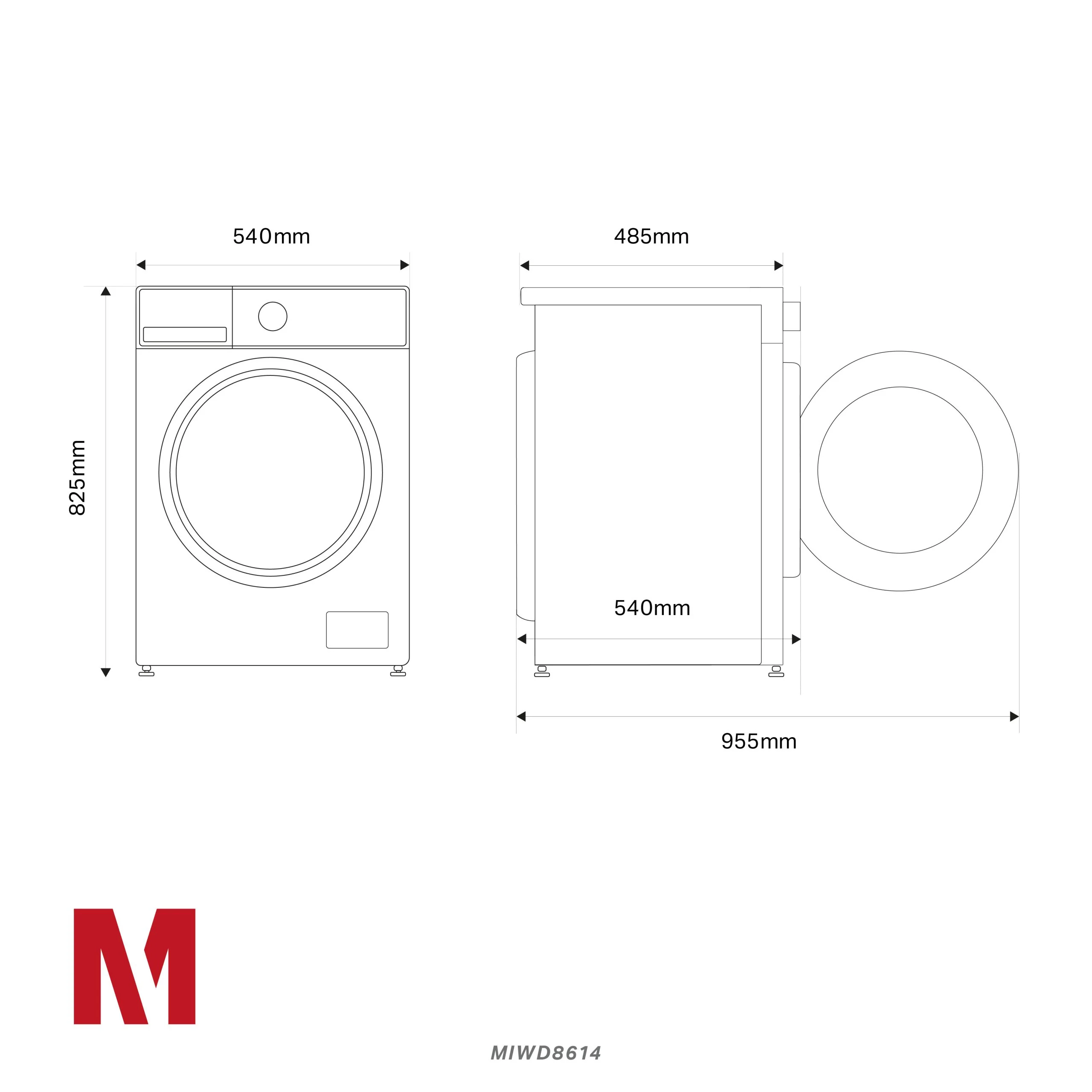 Montpellier MIWD8614 8kg/6kg 1400rpm Integrated Washer Dryer - Image 6
