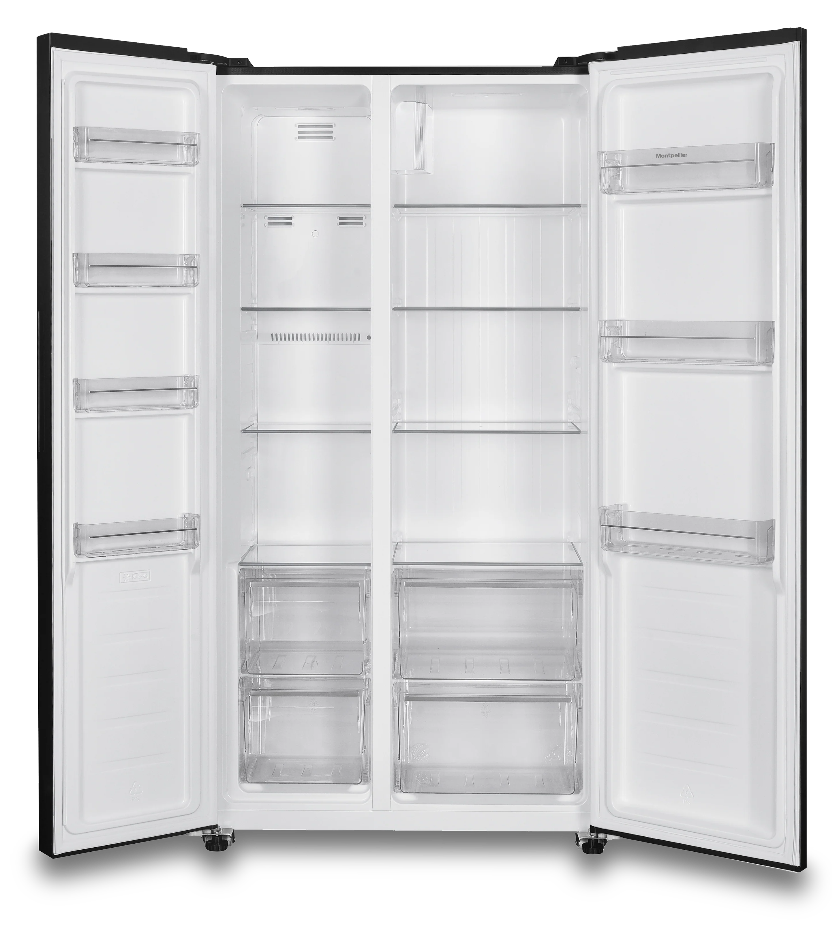 Montpellier MSBS442K Black American Fridge Freezer - Image 3