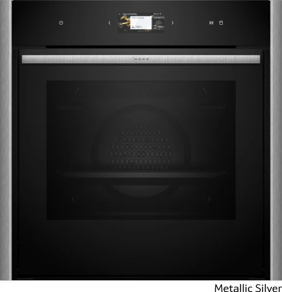 Neff B69CS7MY0B N90 Flex Design Pyrolytic Built In Single Oven Metallic Silver Trim + Twist Pad Flex®