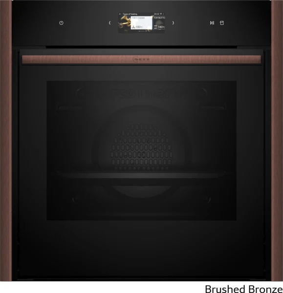 Neff B69VS7MY0A N90 Flex Design Pyrolytic Built In Single Oven Brushed Bronze Trim + Twist Pad Flex®