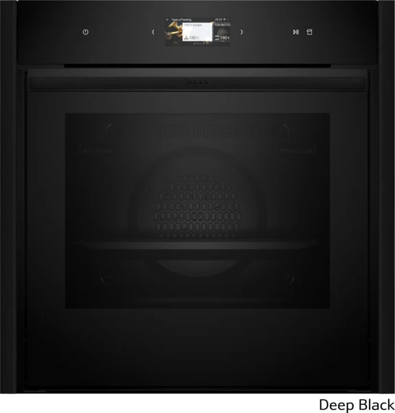Neff B69VS7MY0A N90 Flex Design Pyrolytic Built In Single Oven Deep Black Trim + Twist Pad Flex®