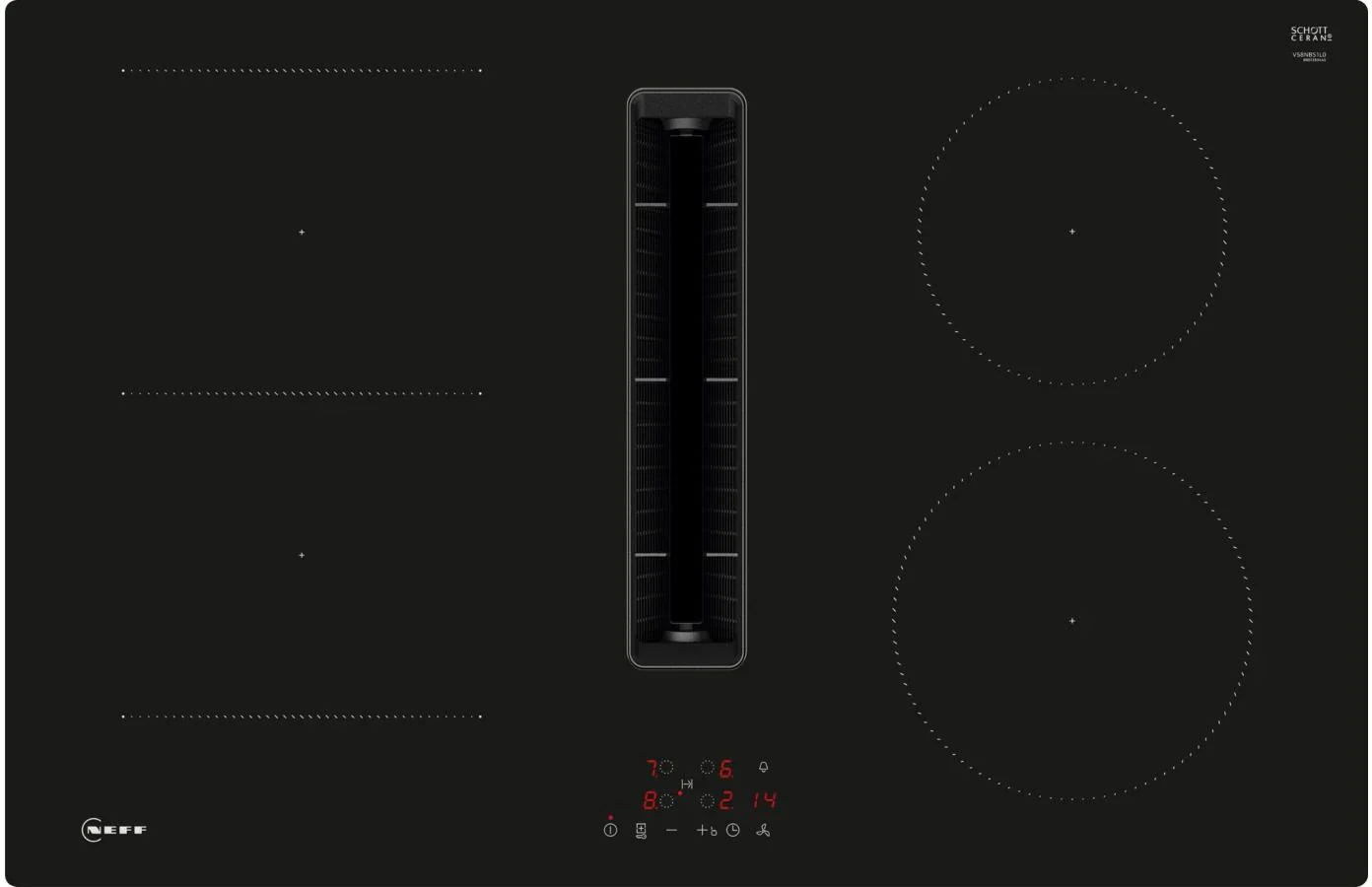 Neff N50 V58NBS1L0 80cm Black Vented Hob
