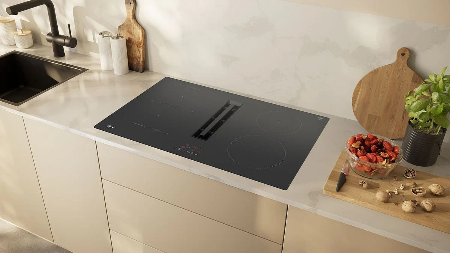 Neff N50 V58NBS1L0 80cm Black Vented Hob - Image 4