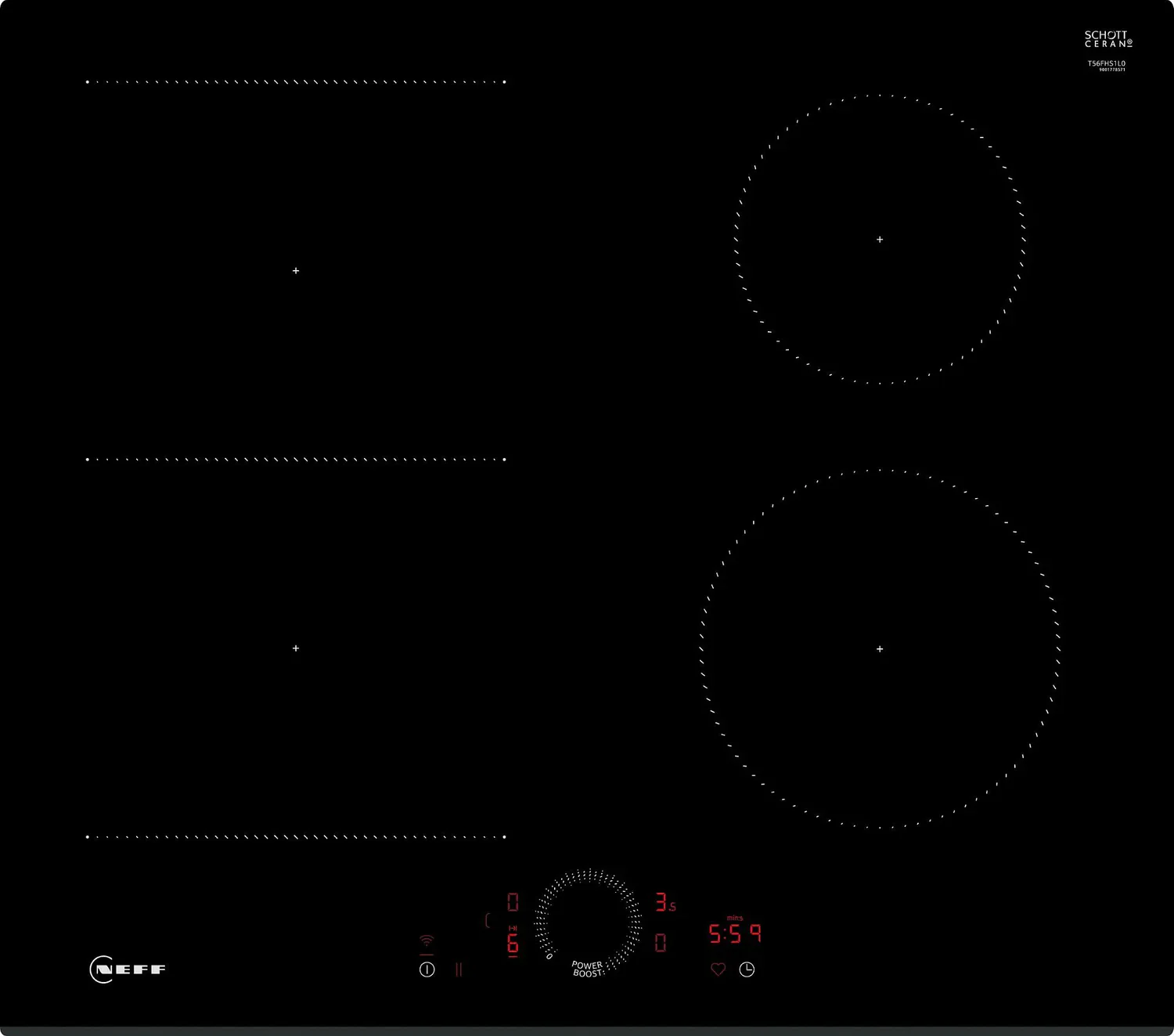 Neff N70 T56FHS1L0 60cm Black Induction Hob