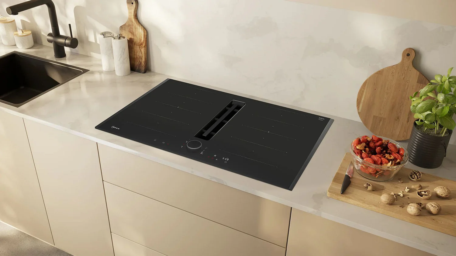 Neff N90 V68AUX4C0 83.4cm Black Vented Hob - Image 4