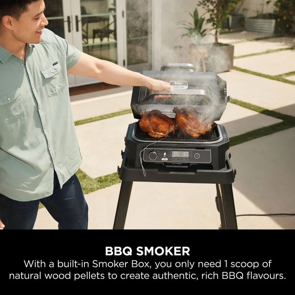 Ninja OG850UK Woodfire XL Electric BBQ Grill & Smoker - Black/Grey - Image 5