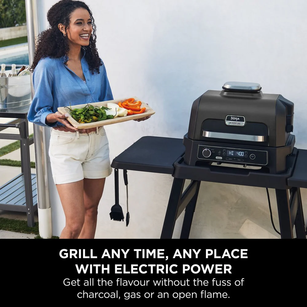 Ninja OG850UK Woodfire XL Electric BBQ Grill & Smoker - Black/Grey - Image 7