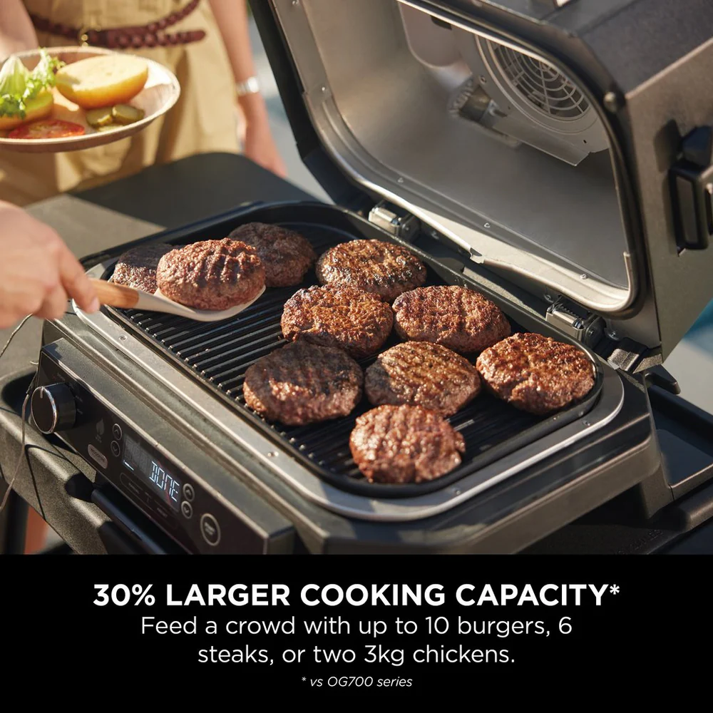 Ninja OG850UK Woodfire XL Electric BBQ Grill & Smoker - Black/Grey - Image 8