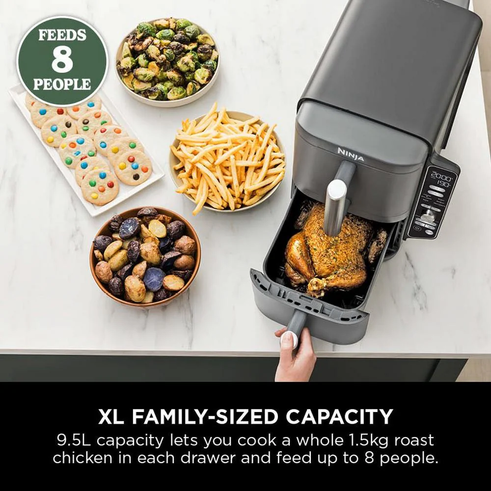 Ninja SL400UK Double Stack XL 2-Drawer 9.5L Grey Air Fryer - Image 5