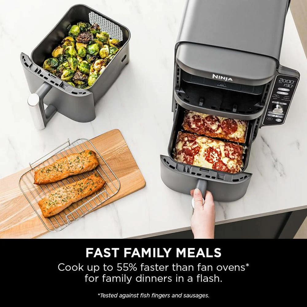 Ninja SL400UK Double Stack XL 2-Drawer 9.5L Grey Air Fryer - Image 9