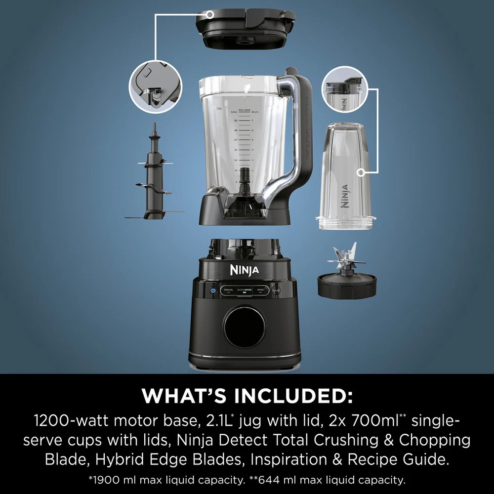 Ninja TB301UK Detect Duo Power Blender Pro + Single Serve - Black - Image 4
