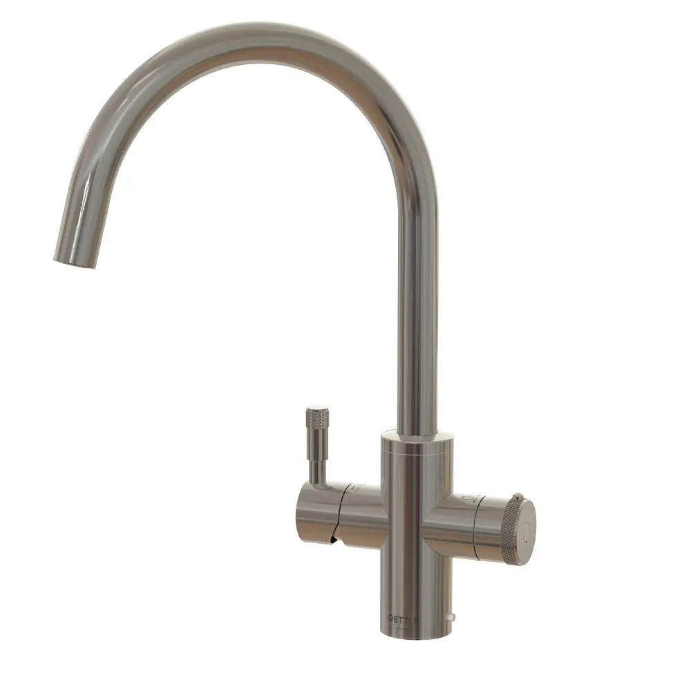 QETTLE Signature Modern 4 in 1 Boiling Water Tap 2 Litre Round Spout - Stainless Steel