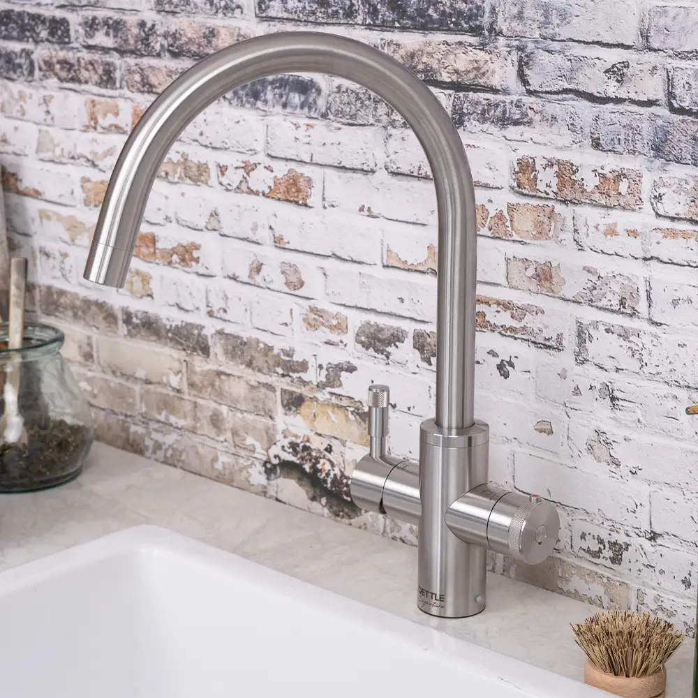 QETTLE Signature Modern 4 in 1 Boiling Water Tap 2 Litre Round Spout - Stainless Steel - Image 2