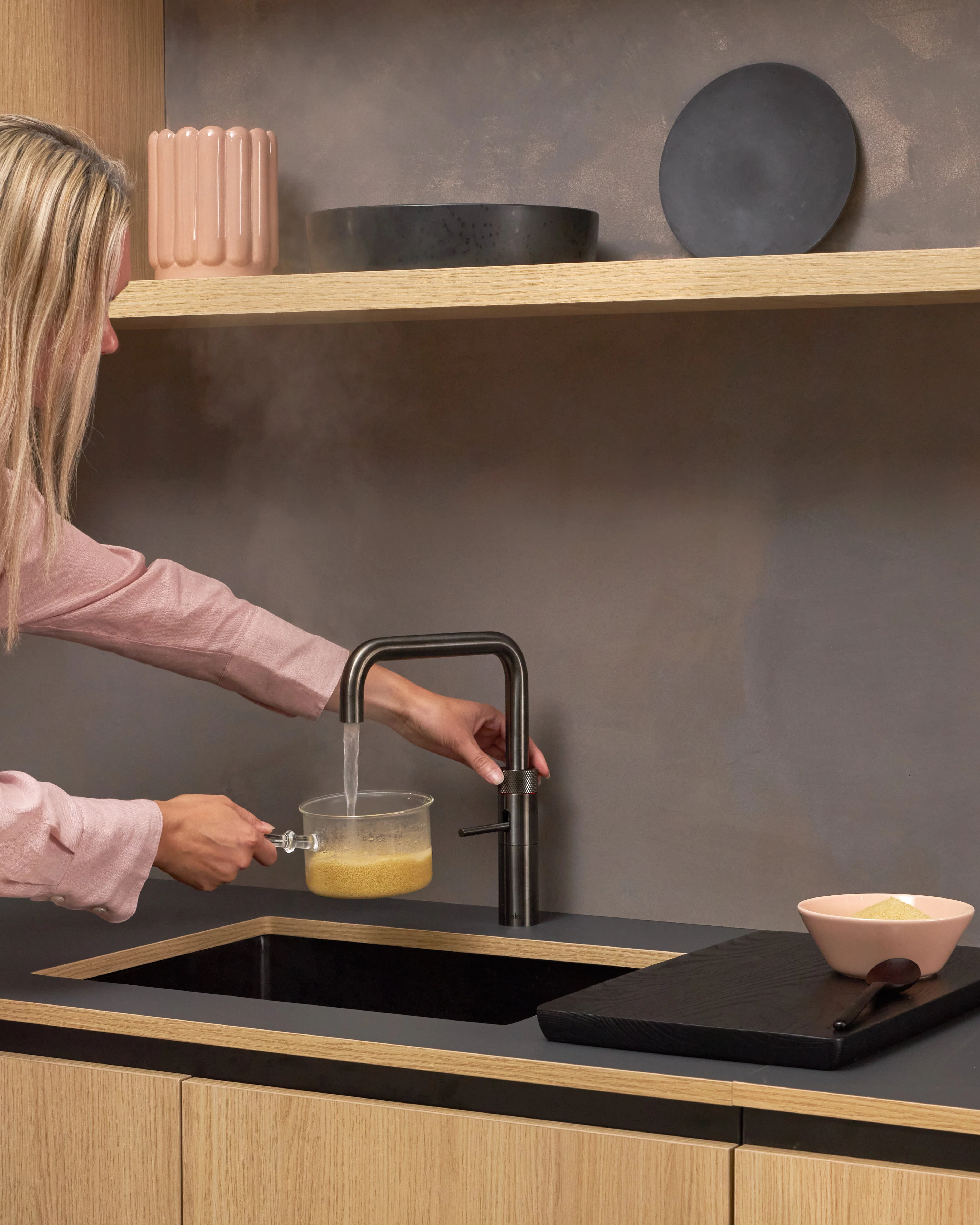 Quooker 3 in 1 Flex Gunmetal PRO3 Boiling Water Tap + CUBE - Image 2