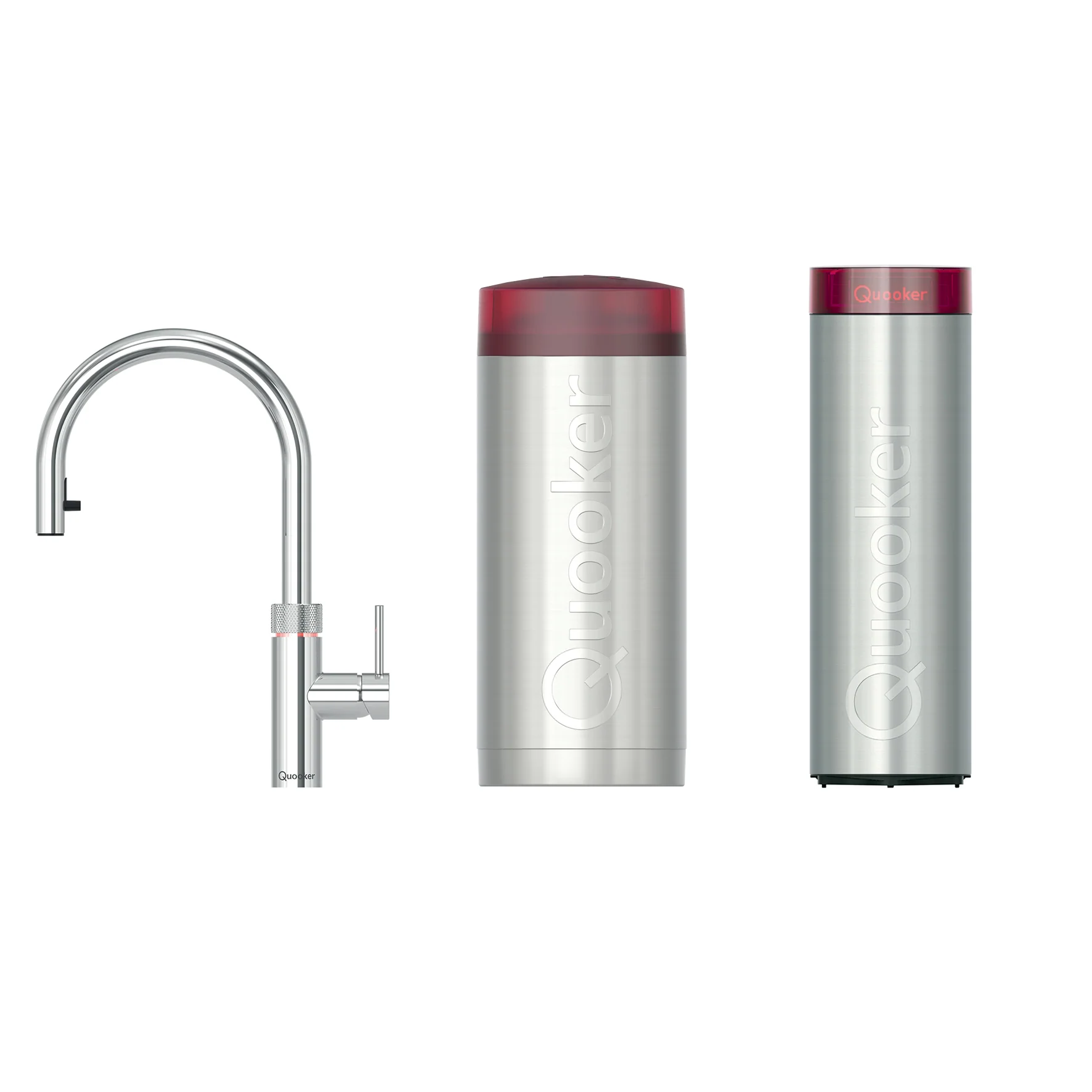 Quooker 3 in 1 Flex Polished Chrome Combi Boiling Water Tap + CUBE