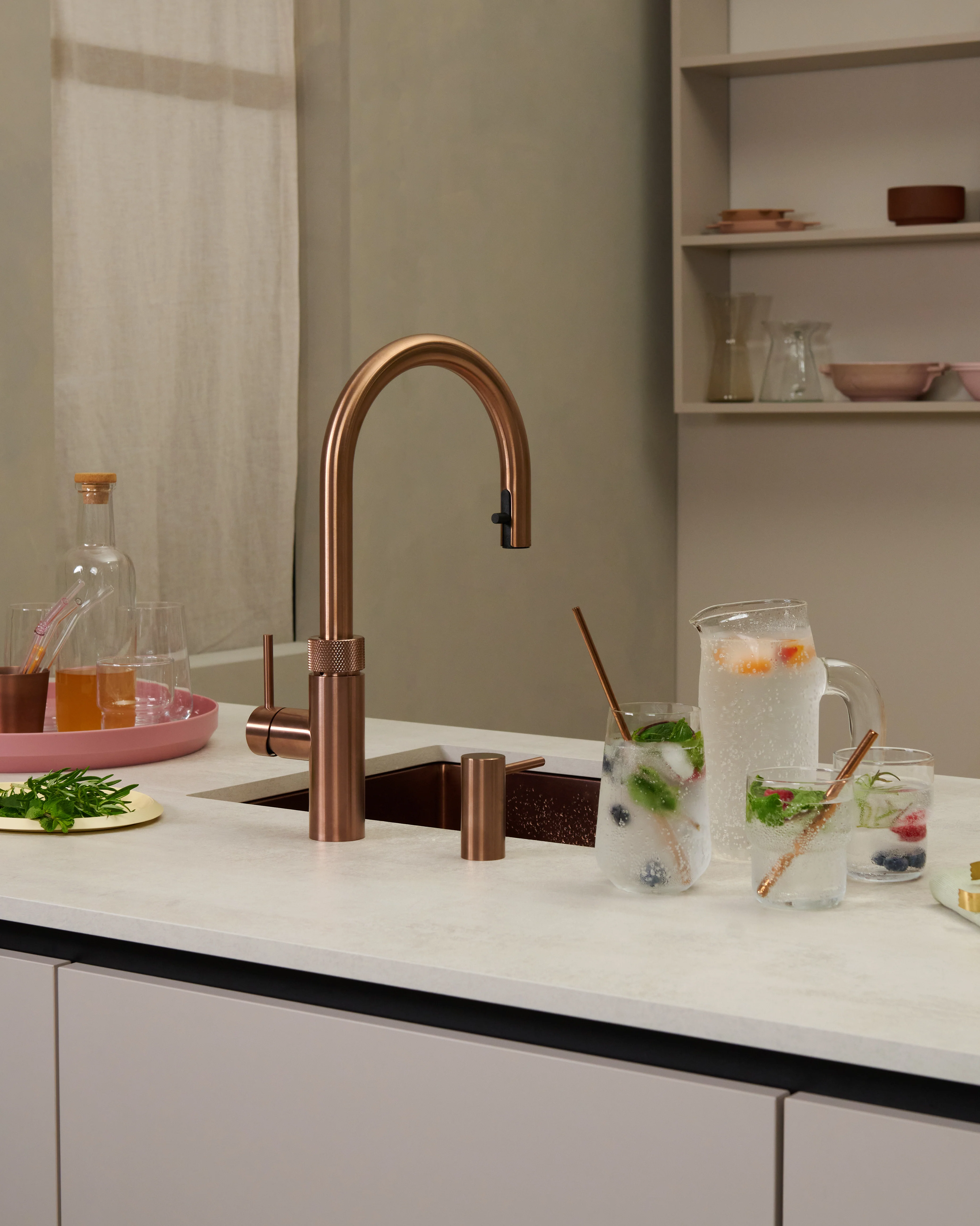 Quooker 3 in 1 Flex Rose Copper PRO3 Boiling Water Tap + CUBE - Image 2