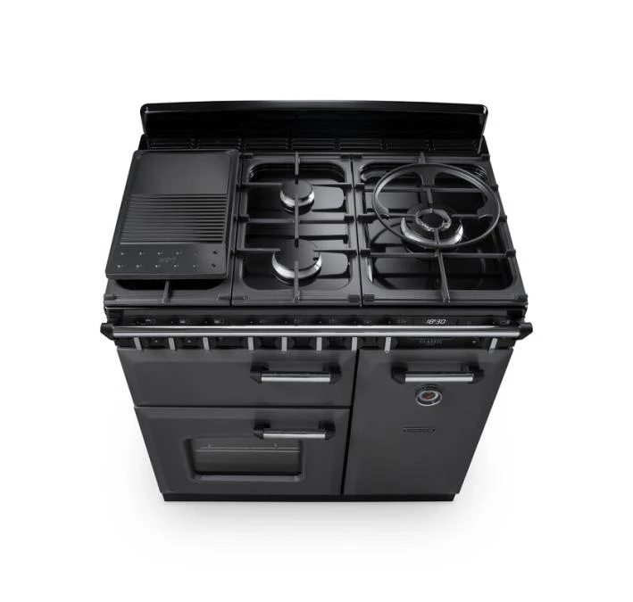 Rangemaster Classic Deluxe CLDL90DFPGBL/CM1 90cm Dual Fuel Gloss Black/Chrome - Image 2