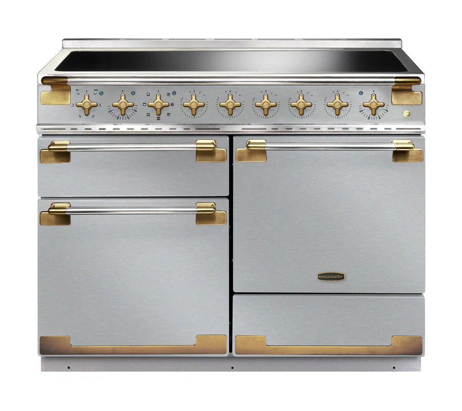 Rangemaster Elise Luxe ELS110EISS/AB 110cm Induction Range Cooker Stainless Steel with Antique Brass