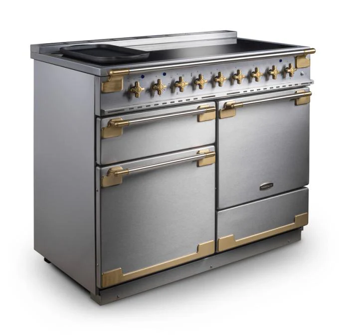 Rangemaster Elise Luxe ELS110EISS/AB 110cm Induction Range Cooker Stainless Steel with Antique Brass - Image 2