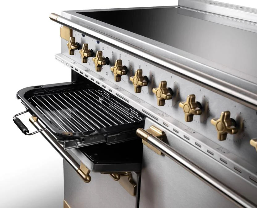 Rangemaster Elise Luxe ELS110EISS/AB 110cm Induction Range Cooker Stainless Steel with Antique Brass - Image 5
