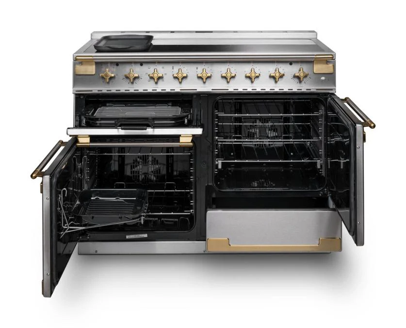 Rangemaster Elise Luxe ELS110EISS/AB 110cm Induction Range Cooker Stainless Steel with Antique Brass - Image 6