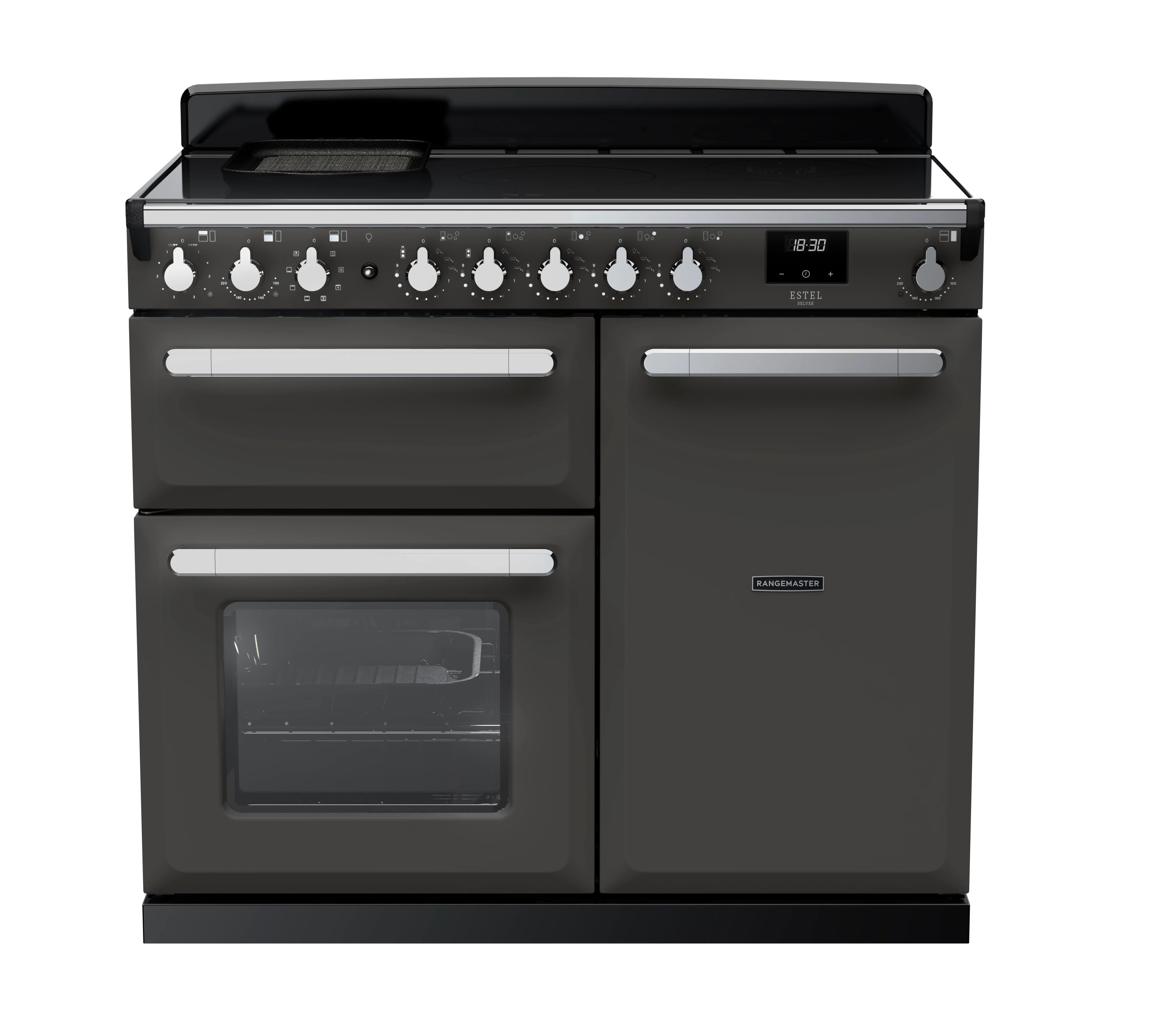 Rangemaster Estel Deluxe 100cm Induction Range Cooker ESDL100EIPSLT/CM1 Slate with Chrome Trim