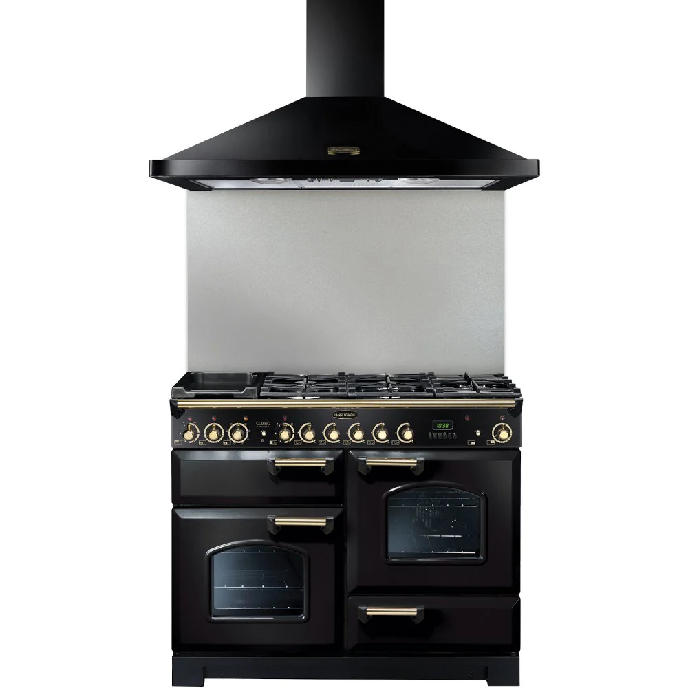 Rangemaster LEIHDC110BB 110cm Black / Brass Cooker Hood - Image 2