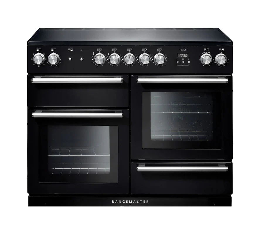 Rangemaster Nexus 110cm Induction Range Cooker Black with Chrome