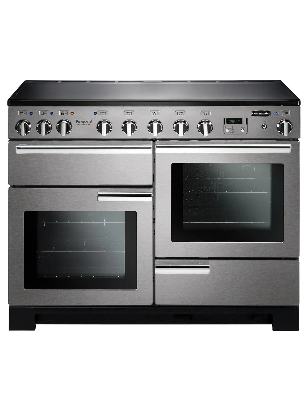 Rangemaster Professional Deluxe 110cm Induction Range Cooker Stainless Steel with Chrome