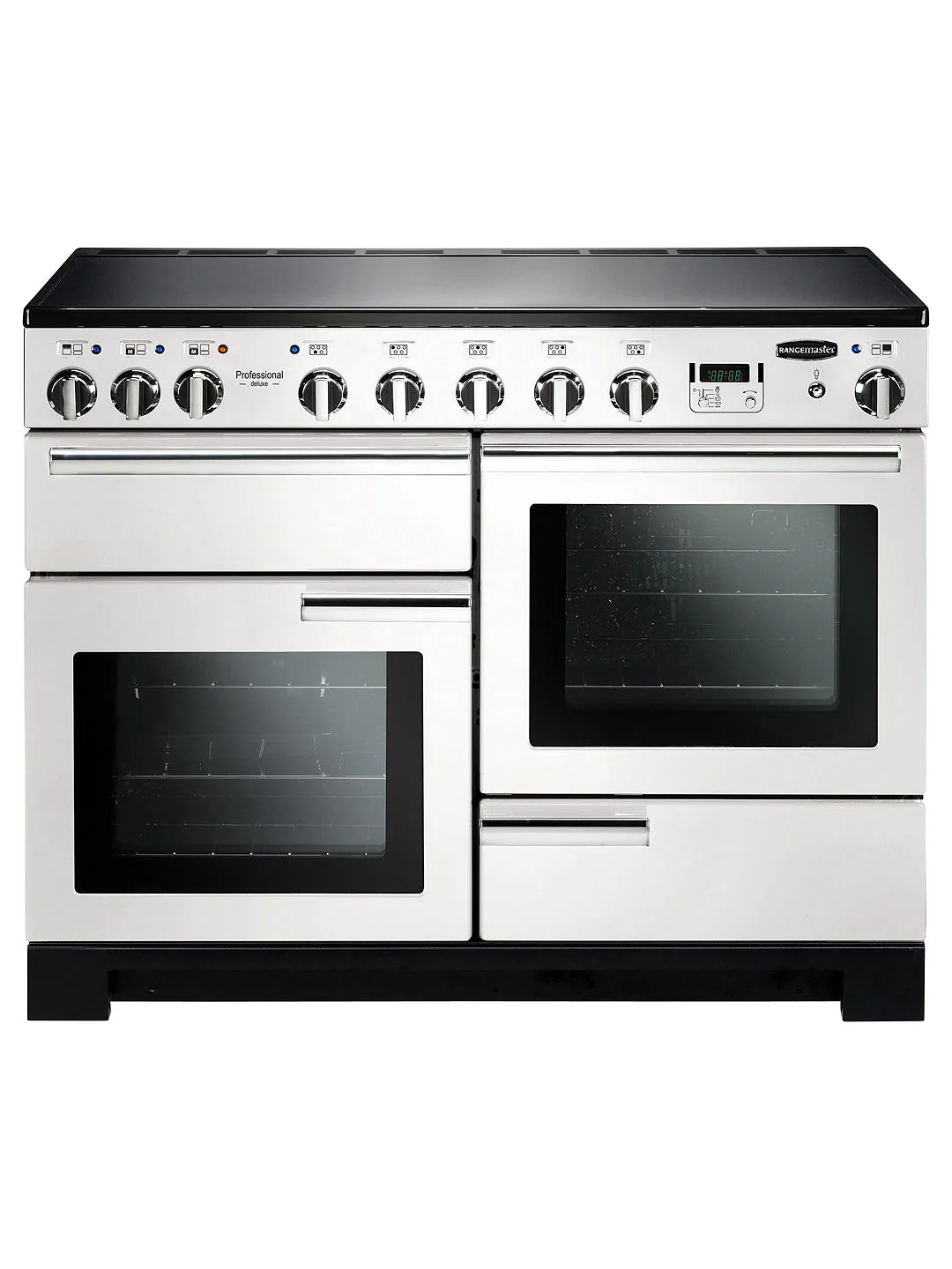 Rangemaster Professional Deluxe 110cm Induction Range Cooker White with Chrome
