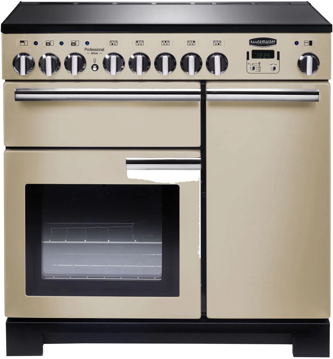 Rangemaster Professional Deluxe 90cm Induction Range Cooker Cream with Chrome