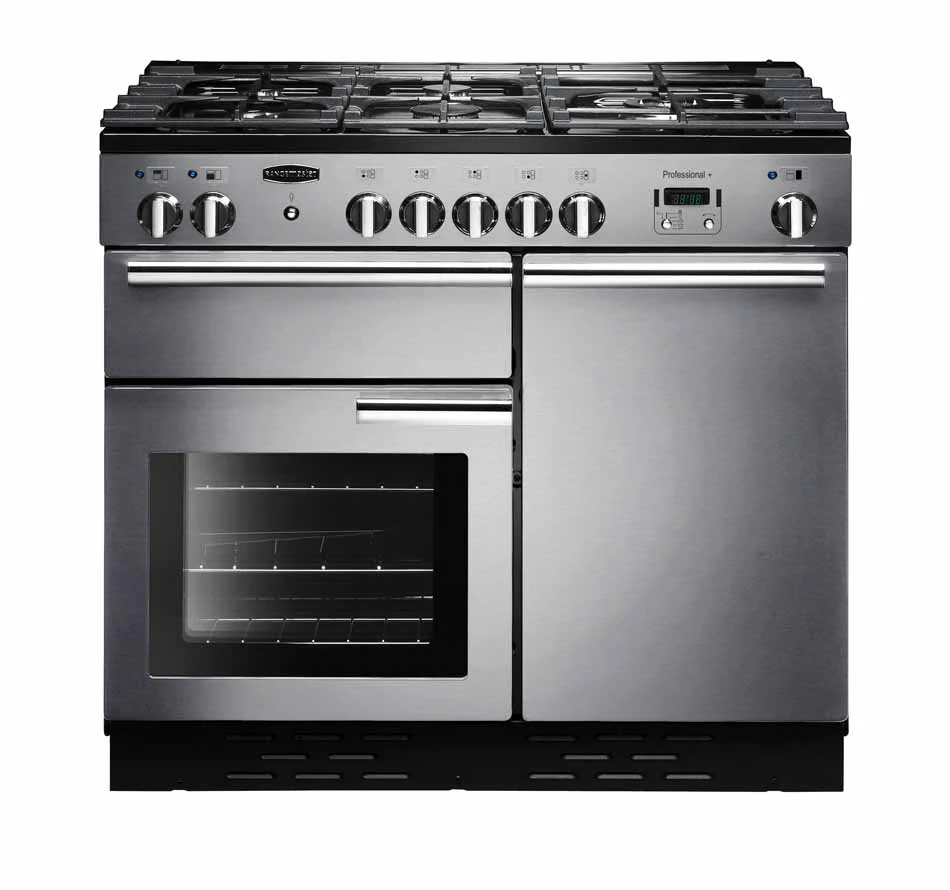 Rangemaster PROP100DFFSS/C Professional Plus 100cm Duel Fuel Range Cooker Stainless Steel with Chrome