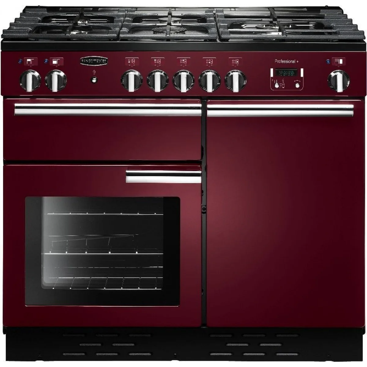 Rangemaster PROP100DFFCY/C professional Plus 100cm Dual Fuel Range Cooker Cranberry with Chrome