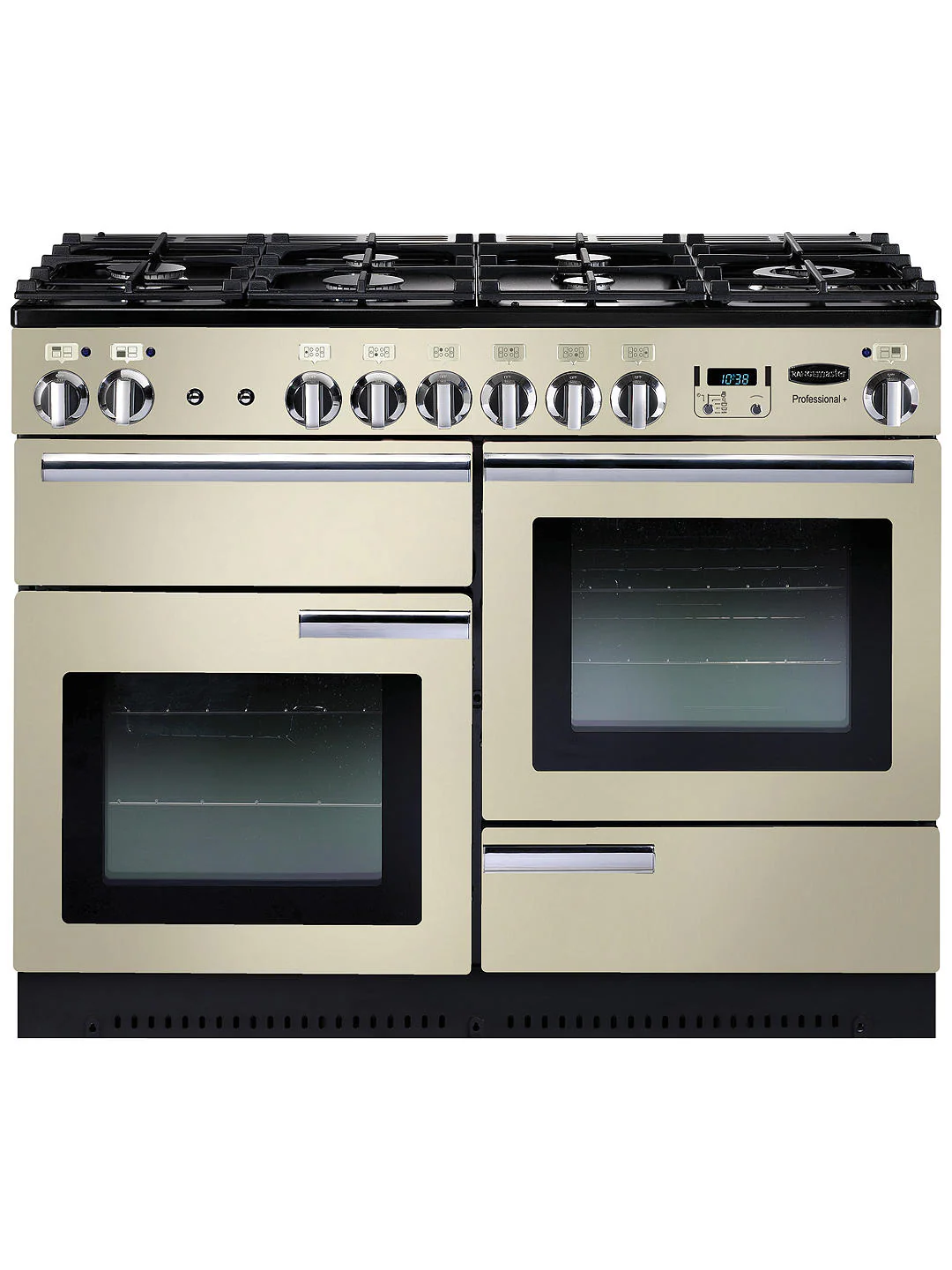 Rangemaster PROP110DFFCR/C Professional Plus 110cm Dual Fuel Range Cooker Cream with Chrome