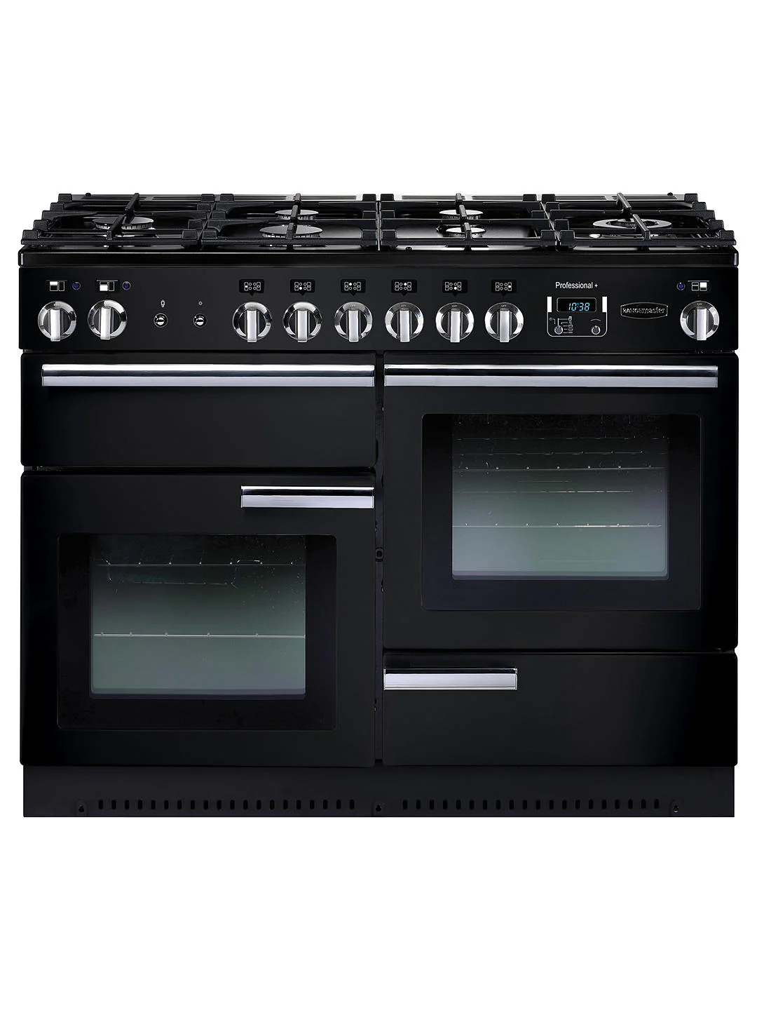 Rangemaster PROP110DFFGB/C Professional Plus 110cm Dual Fuel Range Cooker Black with Chrome