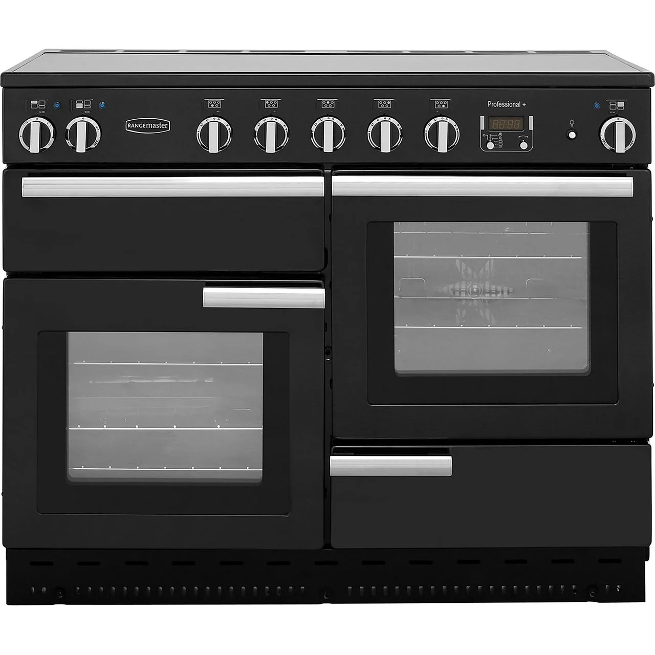 Rangemaster Professional Plus 110cm Induction Range Cooker Black with Chrome
