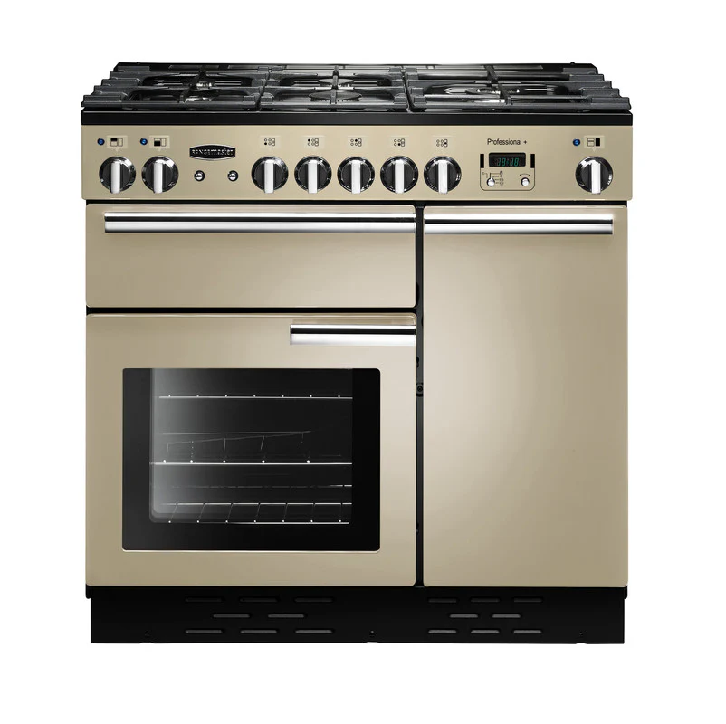 Rangemaster PROP90DFFCR/C Professional Plus 90cm Dual fuel Range Cooker Cream with Chrome