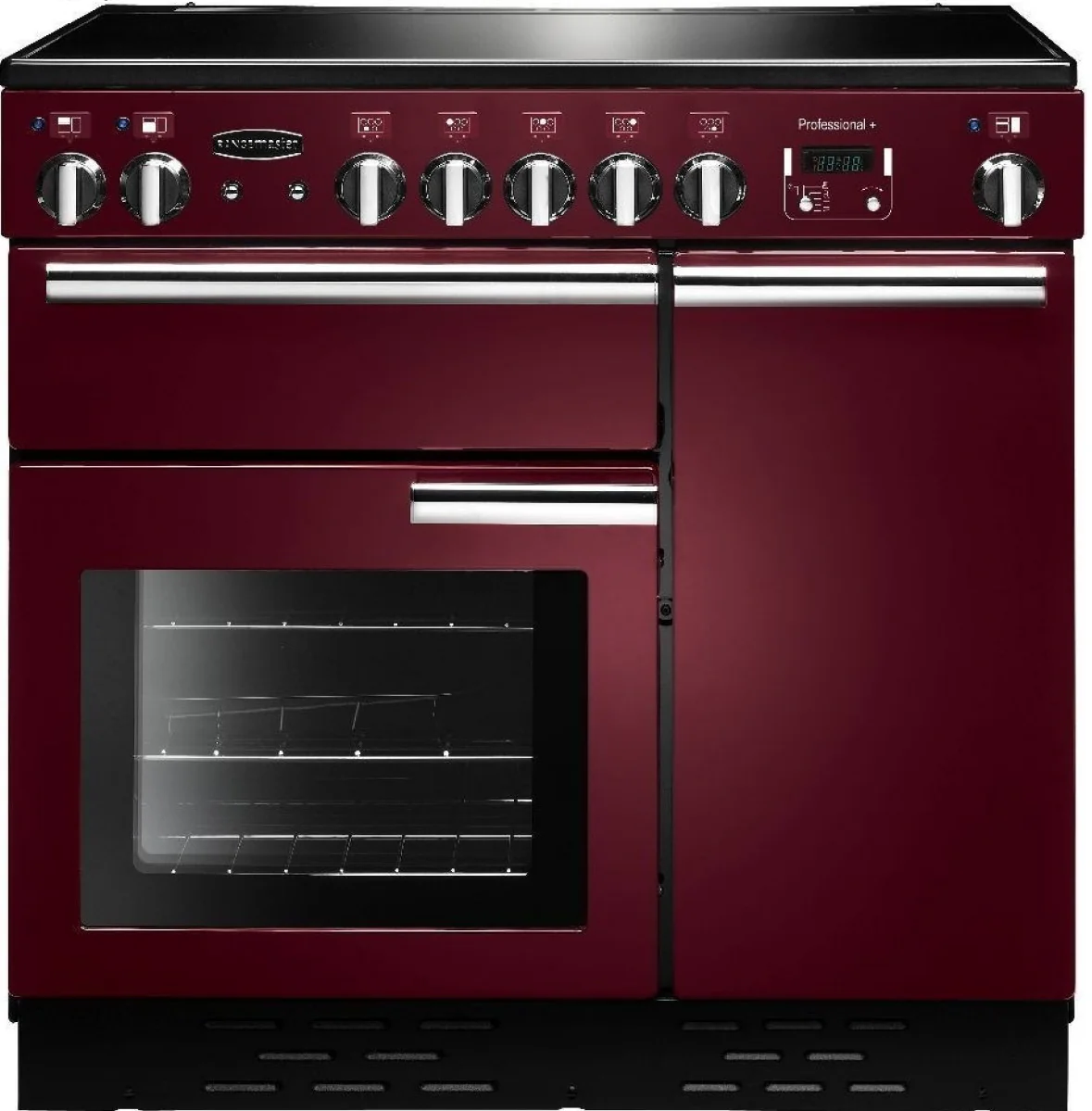 Rangemaster Professional Plus 90cm Induction Range Cooker Cranberry with Chrome