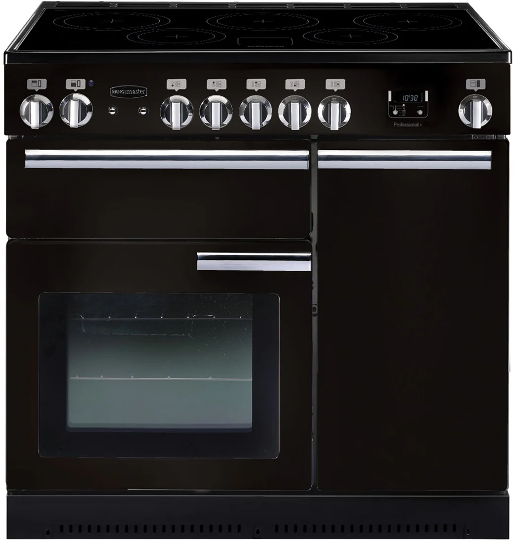 Rangemaster Professional Plus 90cm Induction Range Cooker Black with Chrome