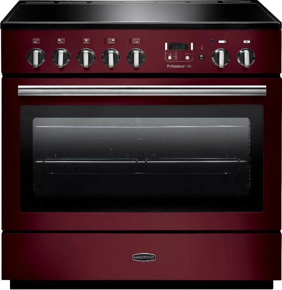 Rangemaster Professional Plus FX 90cm Induction Range Cooker Cranberry with Chrome