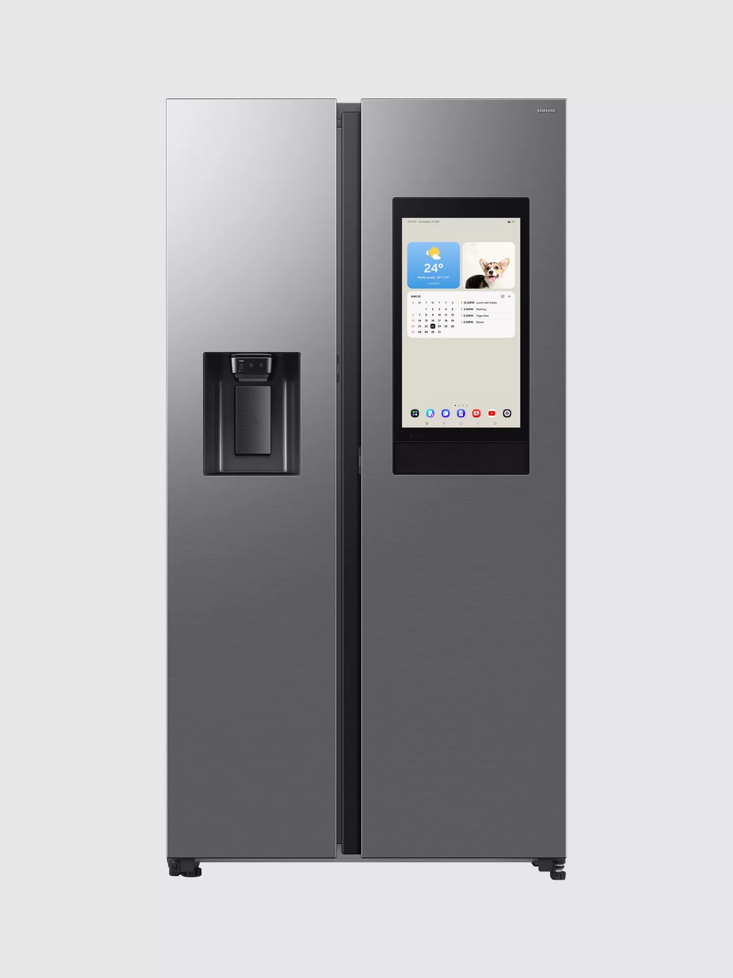 Samsung Bespoke AI Family Hub RS90F66BETEU Silver Plumbed American Fridge Freezer