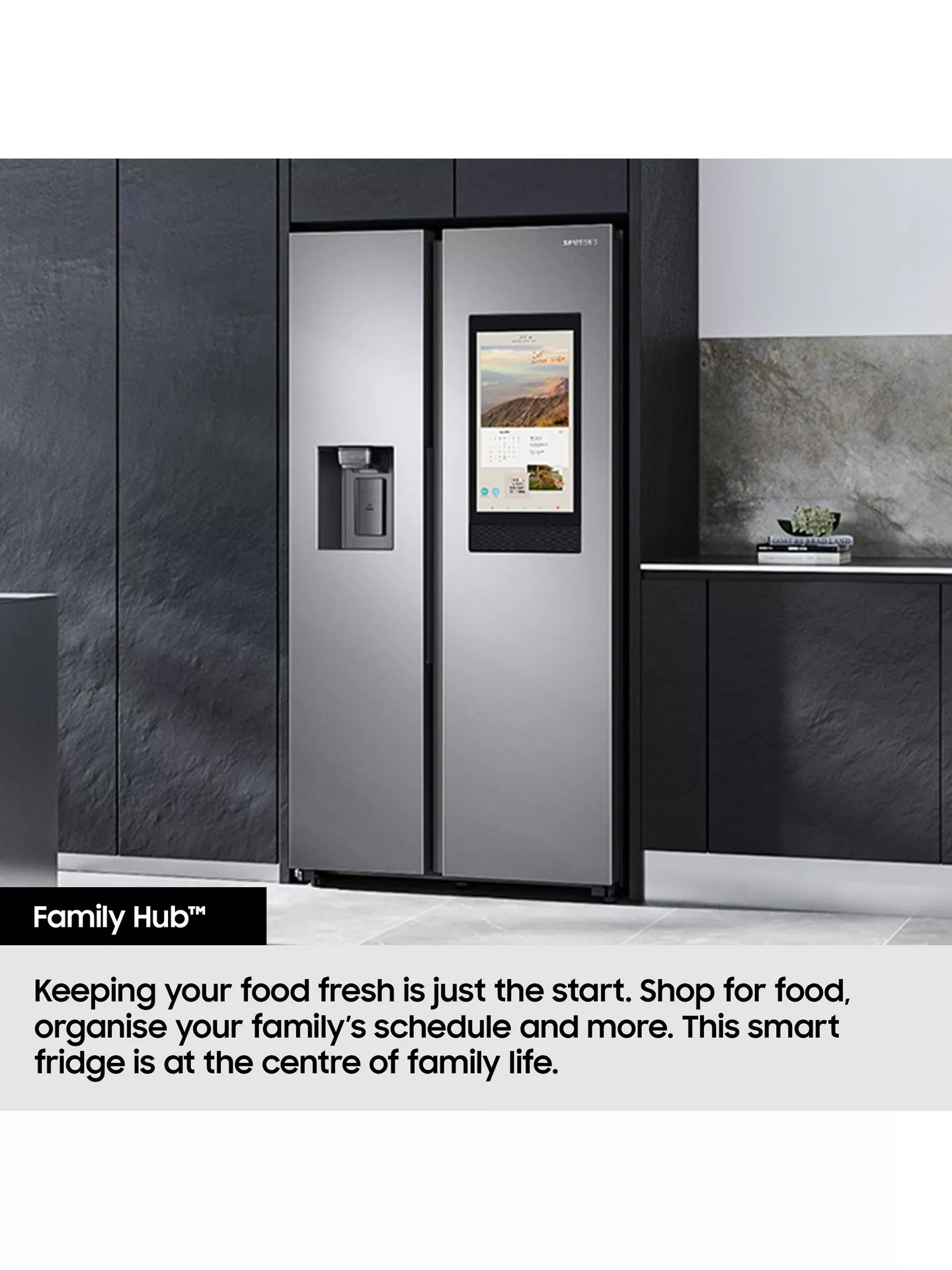 Samsung Bespoke AI Family Hub RS90F66BEFEU Black Plumbed American Fridge Freezer - Image 6