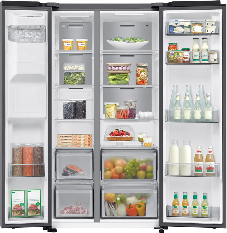 Samsung Series 6 SpaceMax RS70F64KDTEU Silver Plumbed American Fridge Freezer - Image 2