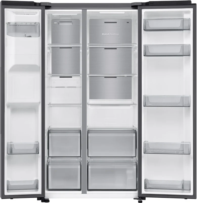 Samsung Series 6 SpaceMax RS70F64KDTEU Silver Plumbed American Fridge Freezer - Image 3