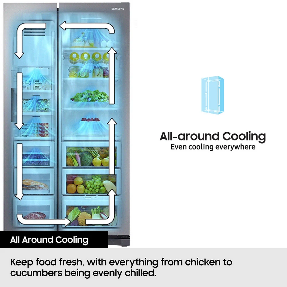 Samsung Bespoke AI Series 6 SpaceMax RS70F64KETEU Silver Plumbed American Fridge Freezer - Image 7