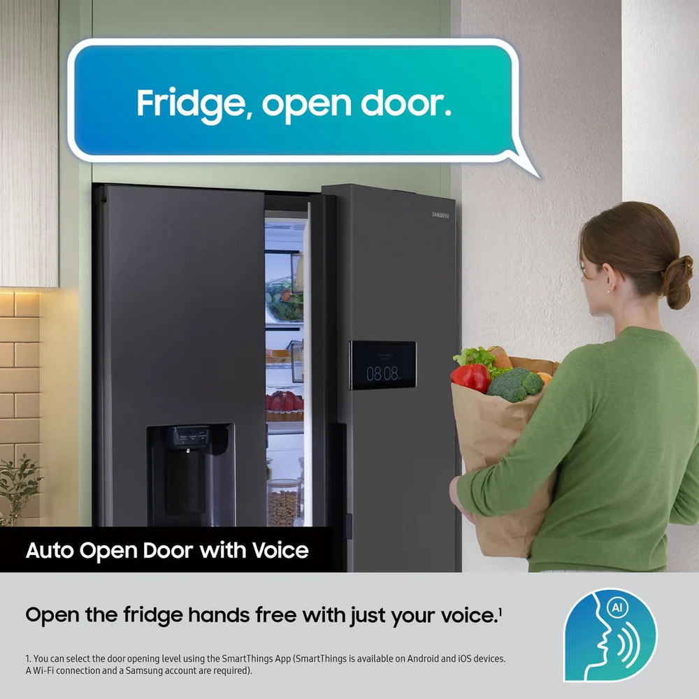 Samsung RS90F64EETEU Silver Plumbed American Fridge Freezer - Image 6