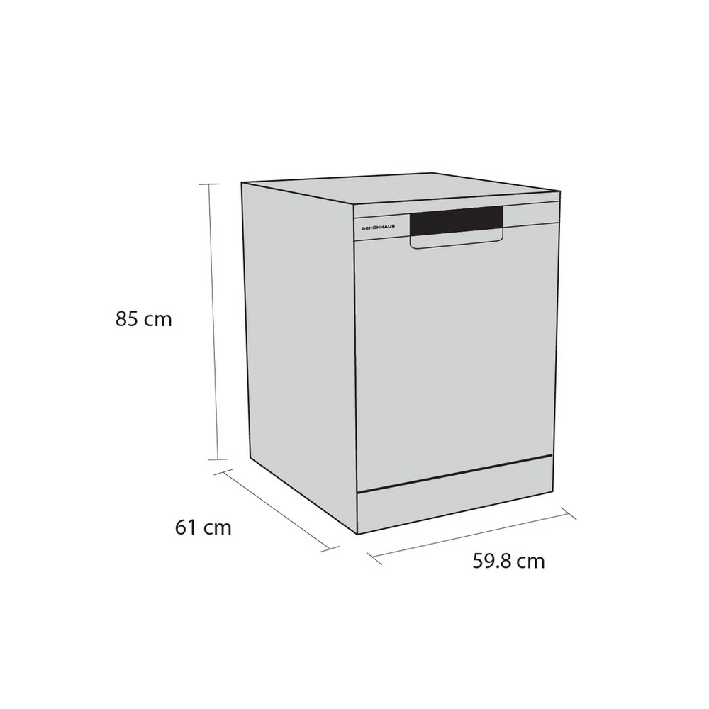 Schonhaus DWSF0115FSBG Full Size Graphite Freestanding Dishwasher - Image 5