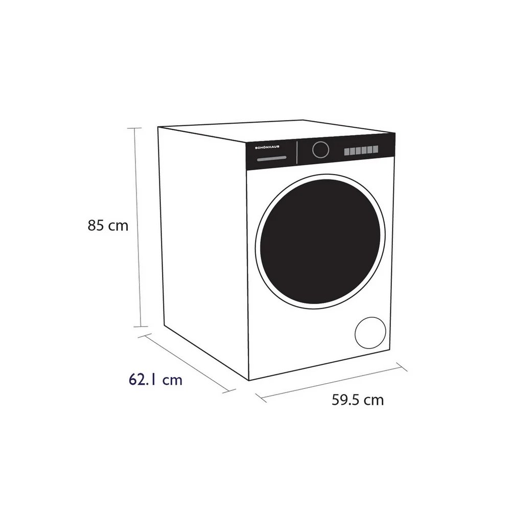 Schönhaus TDSHF018A3W 8kg Heat Pump Tumble Dryer - Image 7