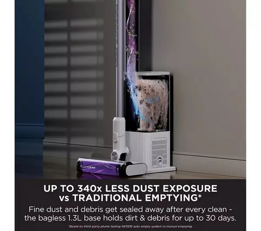 Shark IW3510UK Shark Detect Pro Cordless Vacuum Cleaner Auto-Empty System 1.3L - 60 Minutes Run Time - White/Ash Purple - Image 5